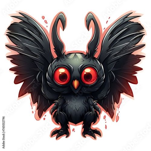 a cute mothman cartoon cutout сreated with Generative Ai