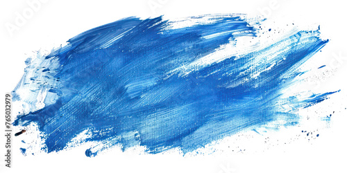 Blue ink brush stroke, Orange brush splashes isolated on transparent png.	 photo