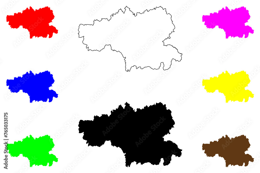 Tianshui city (People's Republic of China, PRC) map vector illustration, scribble sketch Tianshui Prefecture-level city map Tianshui city (People's Republic of China, PRC) map vector illustration, scribble sketch Tianshui Prefecture-level city map