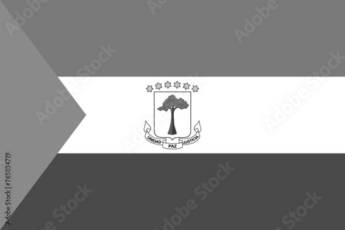 Wallpaper Mural Equatorial Guinea flag - greyscale monochrome vector illustration. Flag in black and white Torontodigital.ca