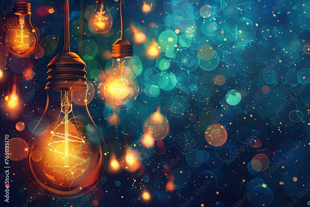 brain glowing of light bulb and light bokeh background. Creative and inspiration.Innovative technology.Energy and environmental concepts. generative ai brain glowing of light bulb and light bokeh background. Creative and inspiration.Innovative technology.Energy and environmental concepts. generative ai