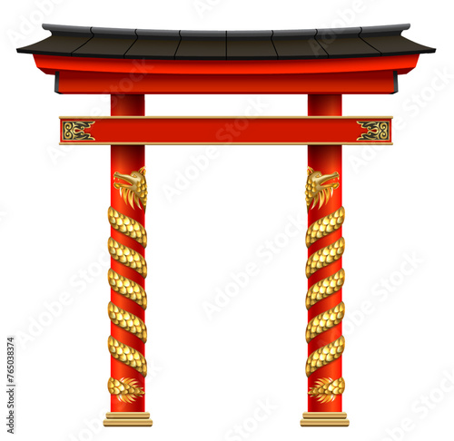 Japanese or oriental traditional tori gate