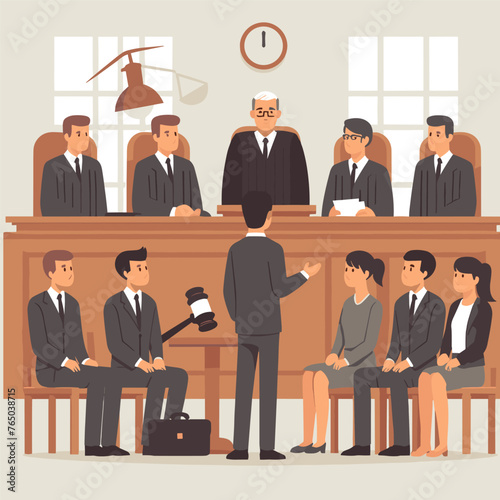 judges and prosecutors in the courtroom