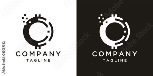 Company logo crypto letter c , initial modern  digital technology photo