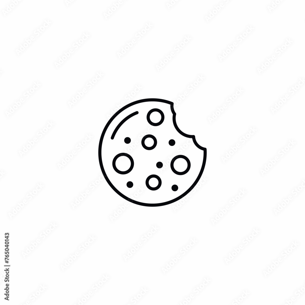 Bitten Cookie Snack Dessert icon Bitten Cookie Snack Dessert icon