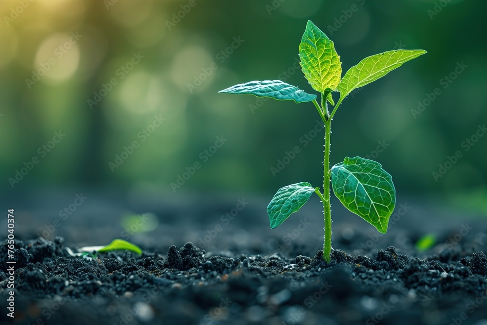 Small Green Plant Sprouting From Ground Small Green Plant Sprouting From Ground