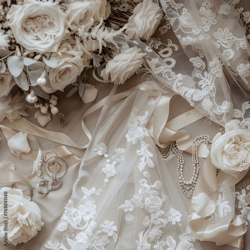 background flower wedding with generative AI background flower wedding with generative AI