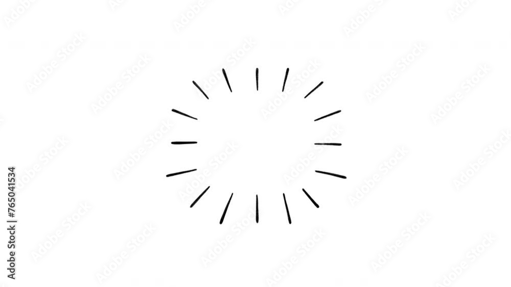 Large accent burst, loopable hand drawn doodle animation on a white background 