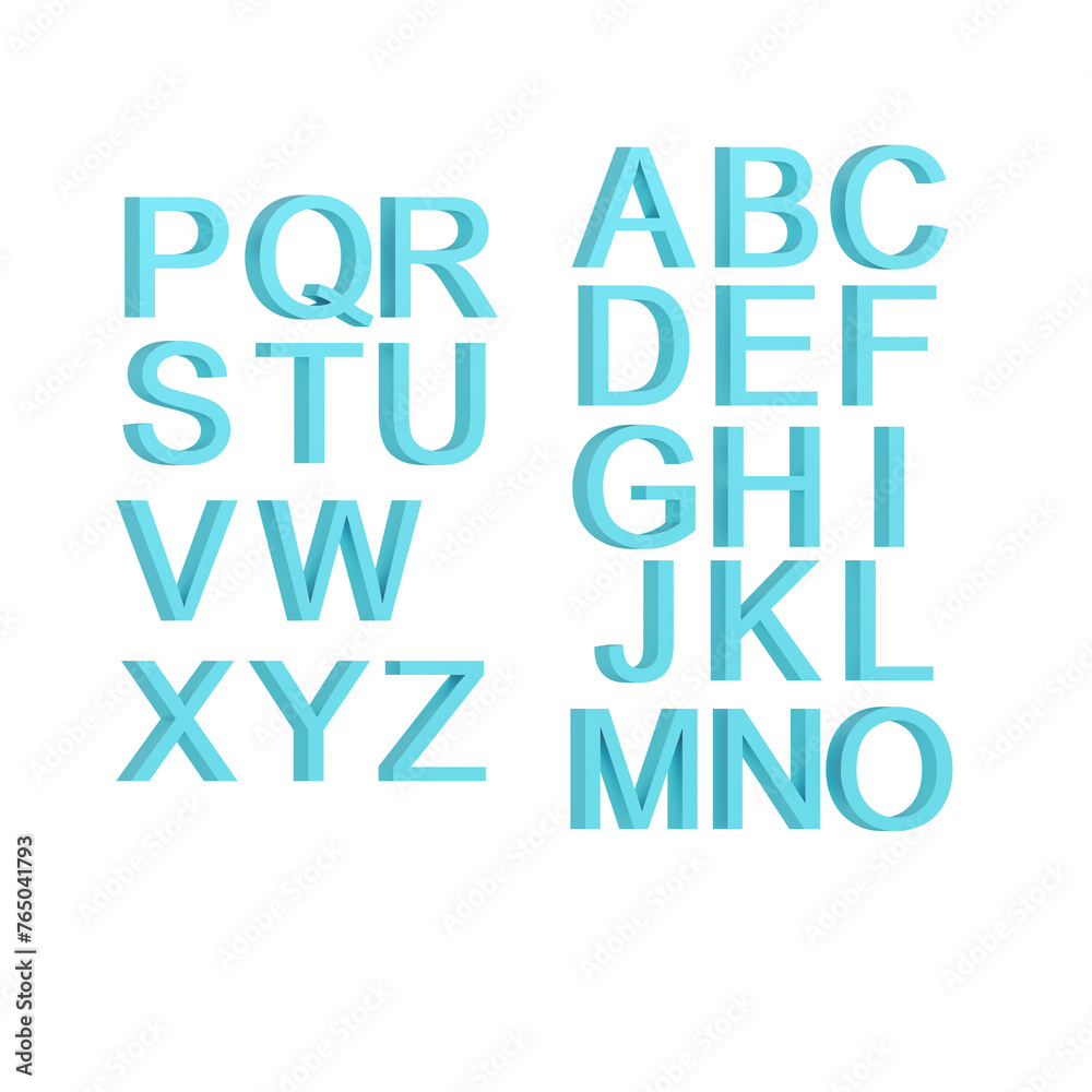 3D TEXT alphabet