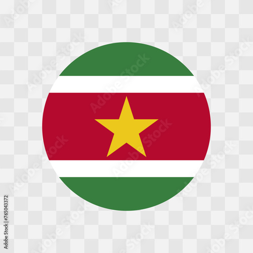 Free Download Suriname flag - circle vector flag isolated on checkerboard transparent background - GFXLoad
