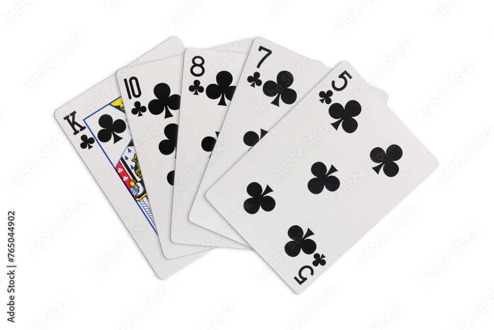 Flush playing cards on transparent background Flush playing cards on transparent background
