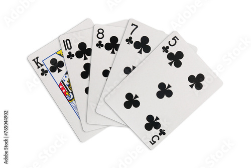 Bild auf Leinwand Flush playing cards on transparent background