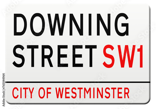 Digital illustration - London street sign - Downing Street.
