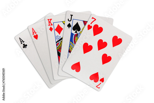 One pair playing cards on transparent background photo