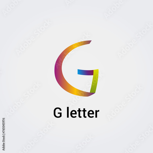 Lettre G icône Design unique isolé logo marque identité visuelle couleurs arc-en-ciel modèle modifiable vecteur monogramme emblème illustration marque sur fond dégradé clair