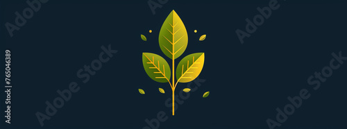 Elegant green plant logo design, minimalist and stylish.generative ai