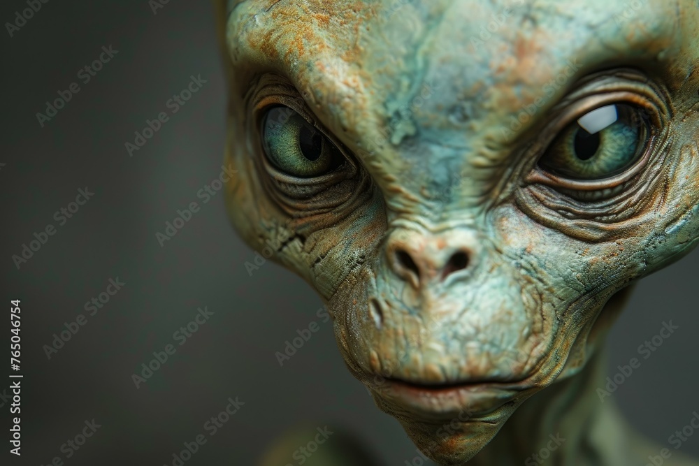 Peculiar Alien head. Space science monster. Generate Ai
