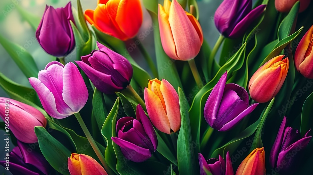 Fresh tulips flowers over dark background Fresh tulips flowers over dark background