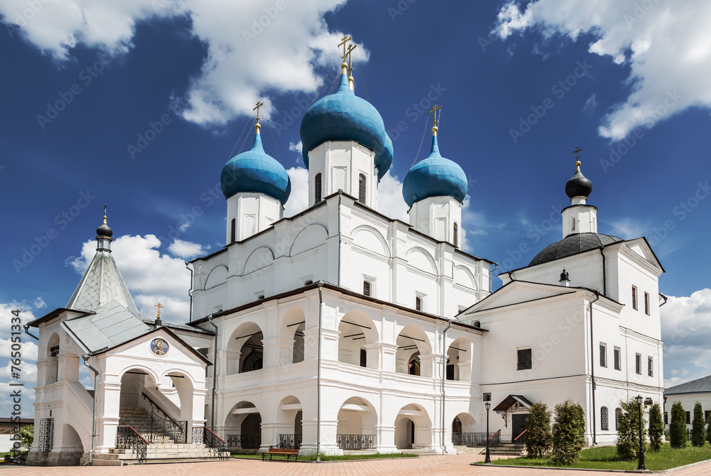 The Zachatievsky Cathedral  in the Vysotsky Stavropol monastery, founded in 1374 by Sergius of Radonezh and Vladimir the Brave. Serpukhov, Moscow region, Russia
