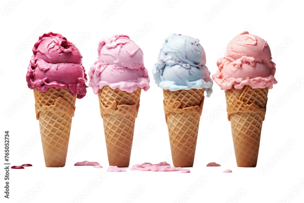 Symphony of Flavors: A Delightful Row of Ice Cream Cones. Symphony of Flavors: A Delightful Row of Ice Cream Cones.