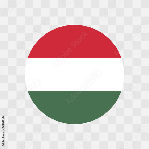 Free Download Hungary flag - circle vector flag isolated on checkerboard transparent background - GFXLoad