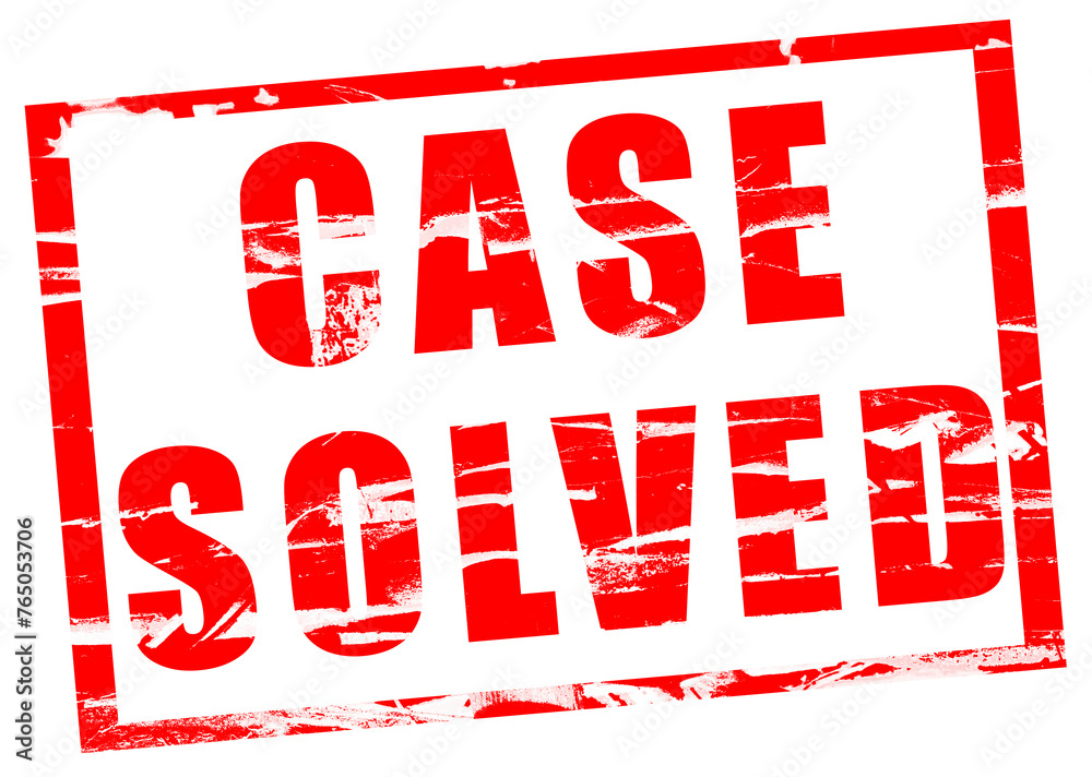 Digital composite - red stamp effect - Case solved Digital composite - red stamp effect - Case solved