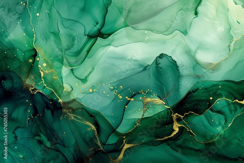 Abstract art teal blue green gradient paint background with liquid fluid grunge texture. Generative AI.