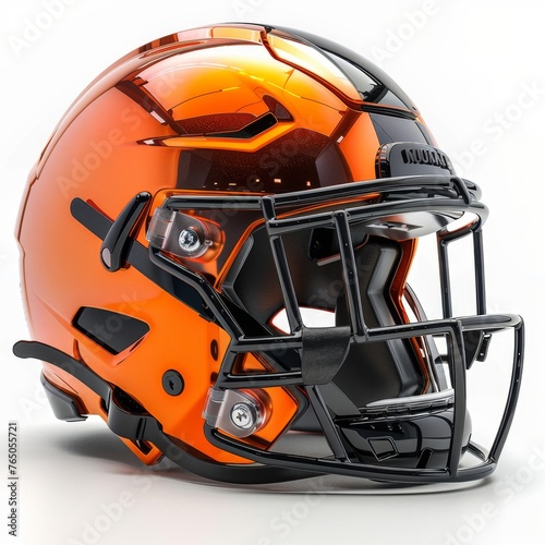 Orange Football Helmet With Black Face