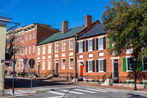 Historic Row Houses Along the Street in Petersburg Virginia