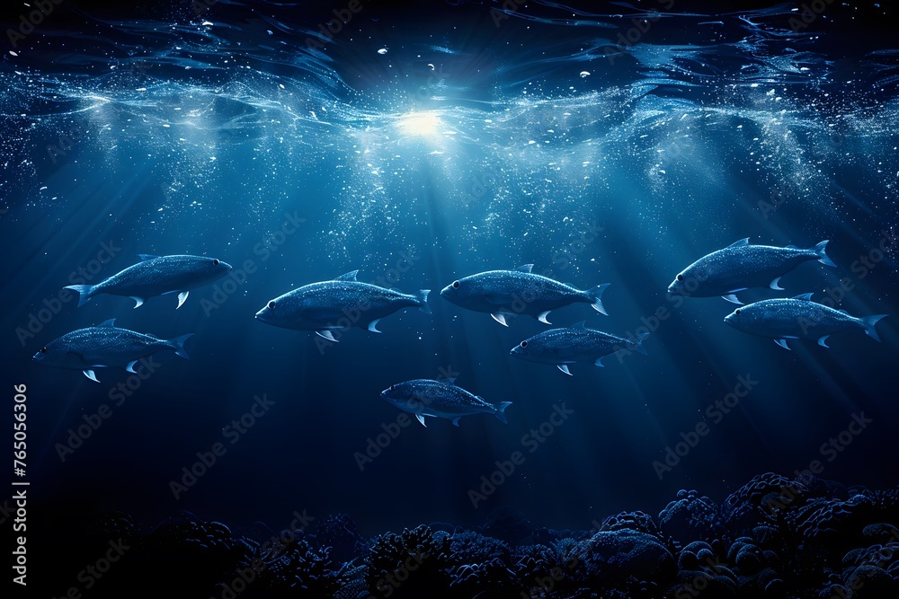 Group of Fish Swimming in the Ocean