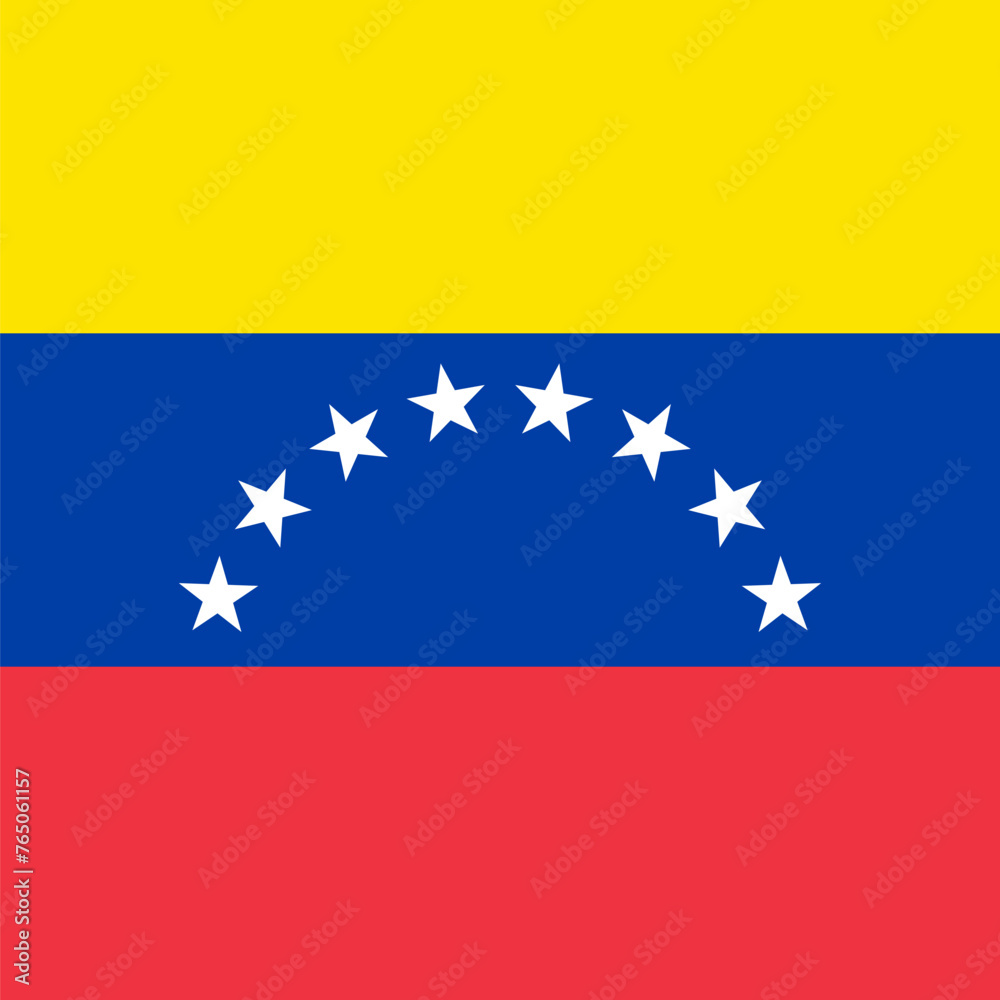 Venezuela flag - solid flat vector square with sharp corners. Venezuela flag - solid flat vector square with sharp corners.