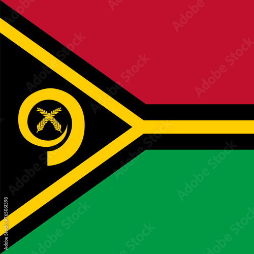 Vanuatu flag - solid flat vector square with sharp corners. photo