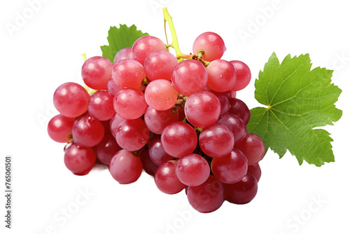 Vivid Cluster of Crimson Grapes Amidst Lush Foliage.