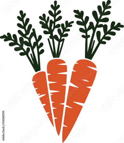 carrots  silhouette style Design 
