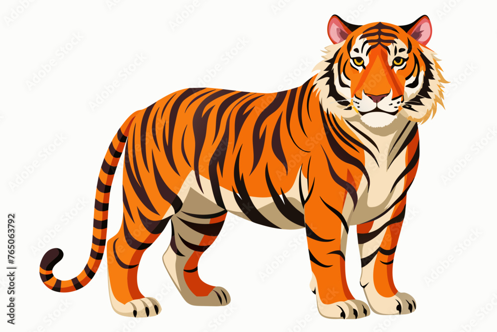 Obraz premium bengal tiger full body , high detail, white background