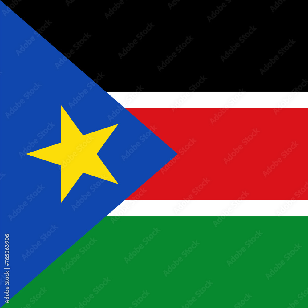 South Sudan flag - solid flat vector square with sharp corners. South Sudan flag - solid flat vector square with sharp corners.