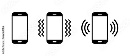 Set of ringing and vibrating phone icons