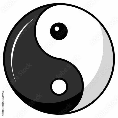 Yin and Yang Vector Symbol: Balance in Simplicity