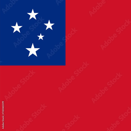 Samoa flag - solid flat vector square with sharp corners.