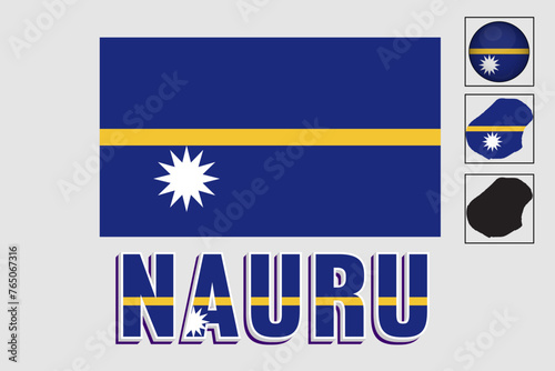 Free Download Nauru flag and map in a vector graphic - GFXLoad