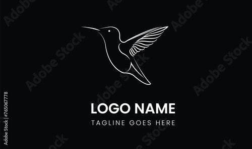 bird, humming bird, wings, pick, logo, logo mark, line, line logo, 