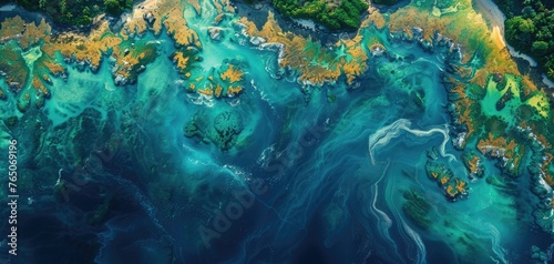 Use of AI and satellite imagery for monitoring environmental recovery. Digital conservation tools, solid color background