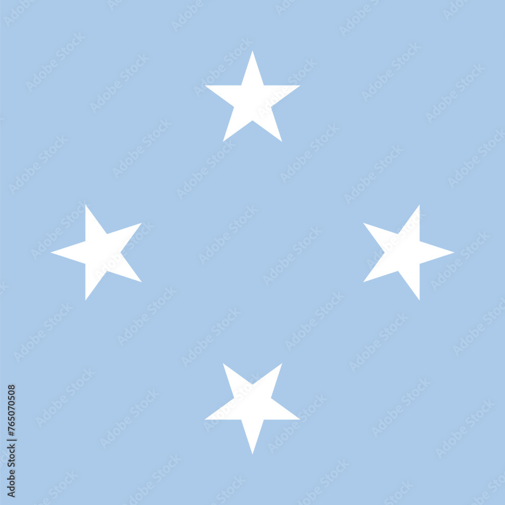 Federated States of Micronesia flag - solid flat vector square with sharp corners. - obrazy, fototapety, plakaty 
