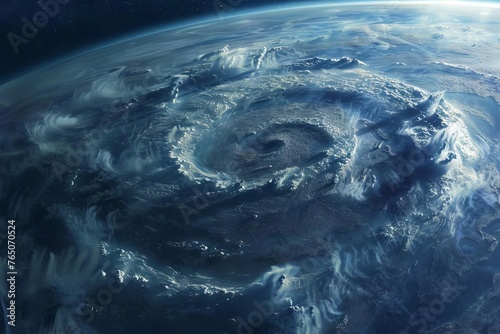 Cosmic Catastrophe Digital Illustration of a Natural Disaster Viewed from Space