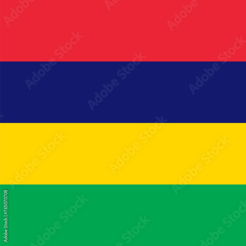 Mauritius flag - solid flat vector square with sharp corners.