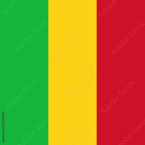 Mali flag - solid flat vector square with sharp corners.