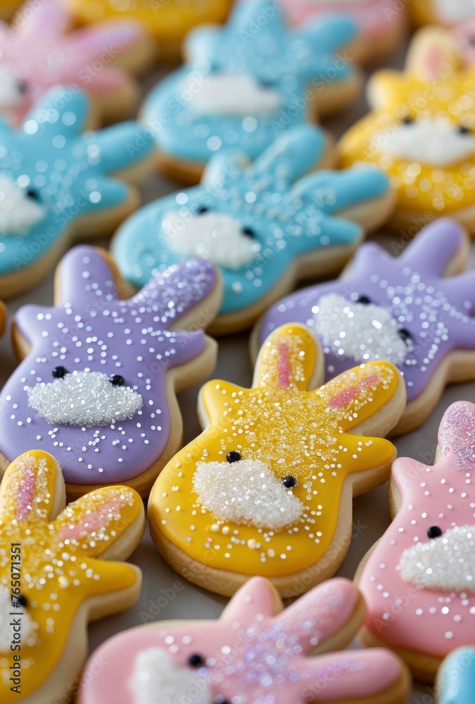 Easter Peeps style easter cookies colorful and cute
