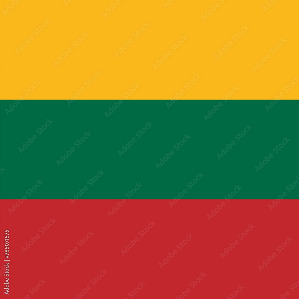 Lithuania flag - solid flat vector square with sharp corners. Lithuania flag - solid flat vector square with sharp corners.