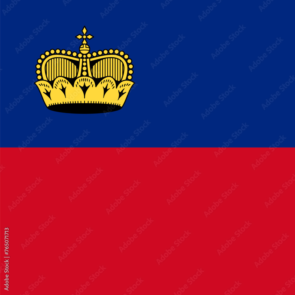 Fototapeta premium Liechtenstein flag - solid flat vector square with sharp corners.