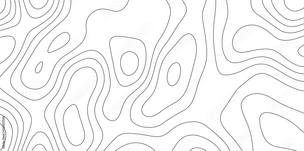 Abstract design with seamless pattern with lines topographic map. geographic mountain relief. retro topographic map. geographic contour map paper texture. terrain path isolated on a white background. - obrazy, fototapety, plakaty 